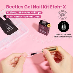 Beetles Etch-X: embouts almond medium prétaillés pour un ajustement naturel.