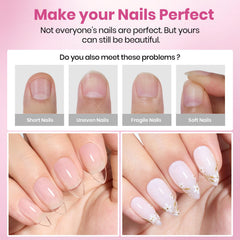 Beetles Gel Polish extensions gel doux PMMA, matériau léger et agréable à porter.
