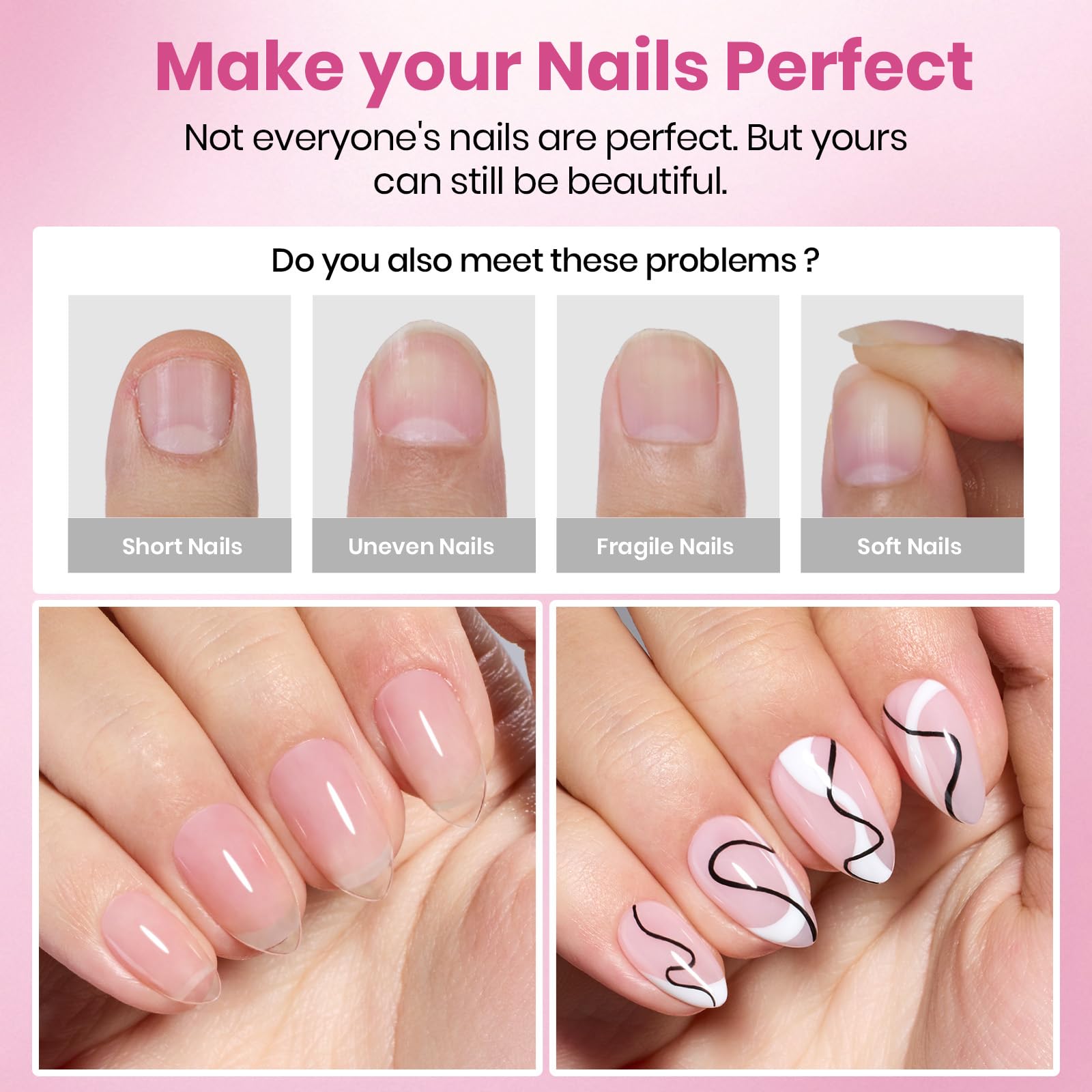 Beetles extensions ongles soft-gel PMMA, légère et durable.