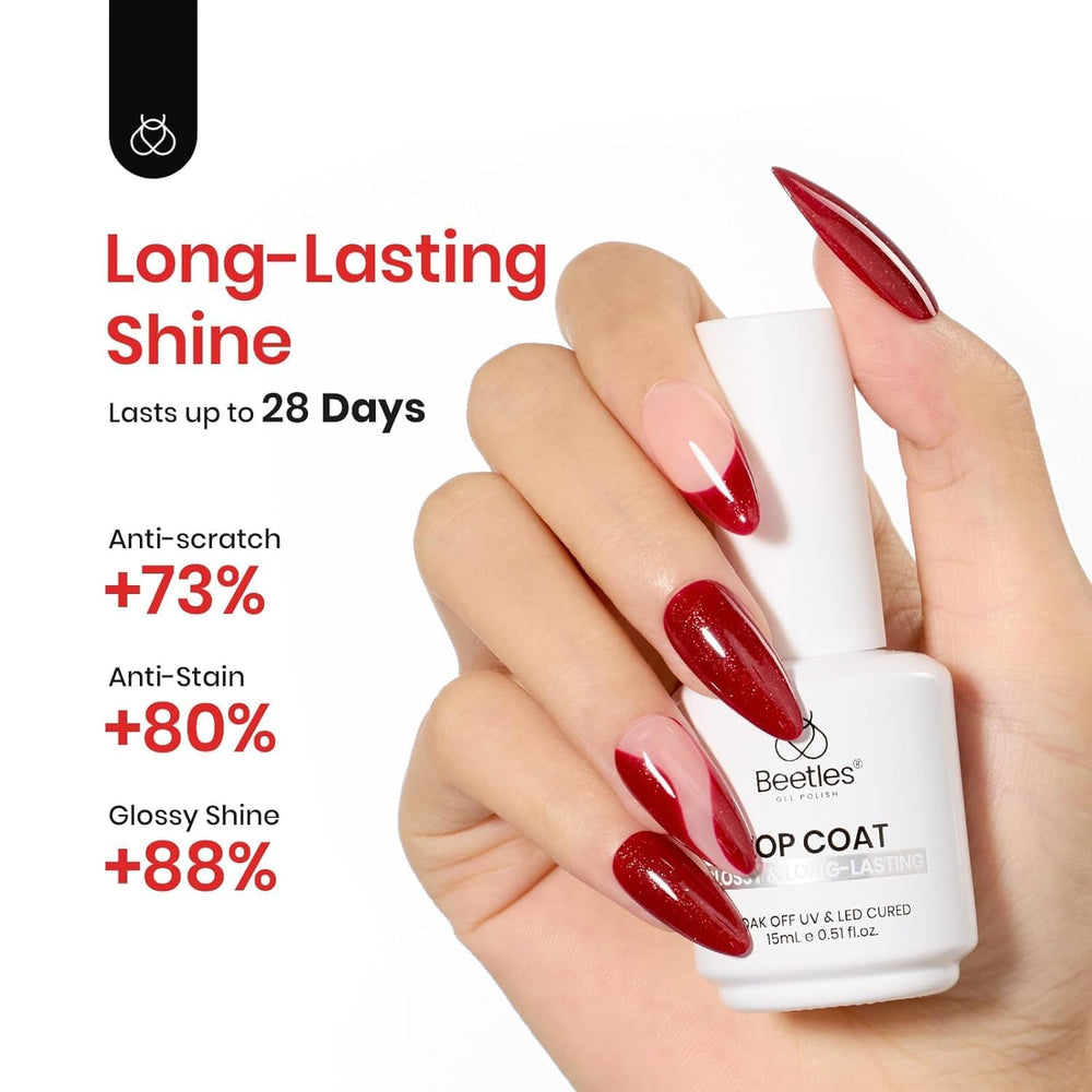 Beetles Extra Glossy Top Coat idéal pour les manucures à domicile.