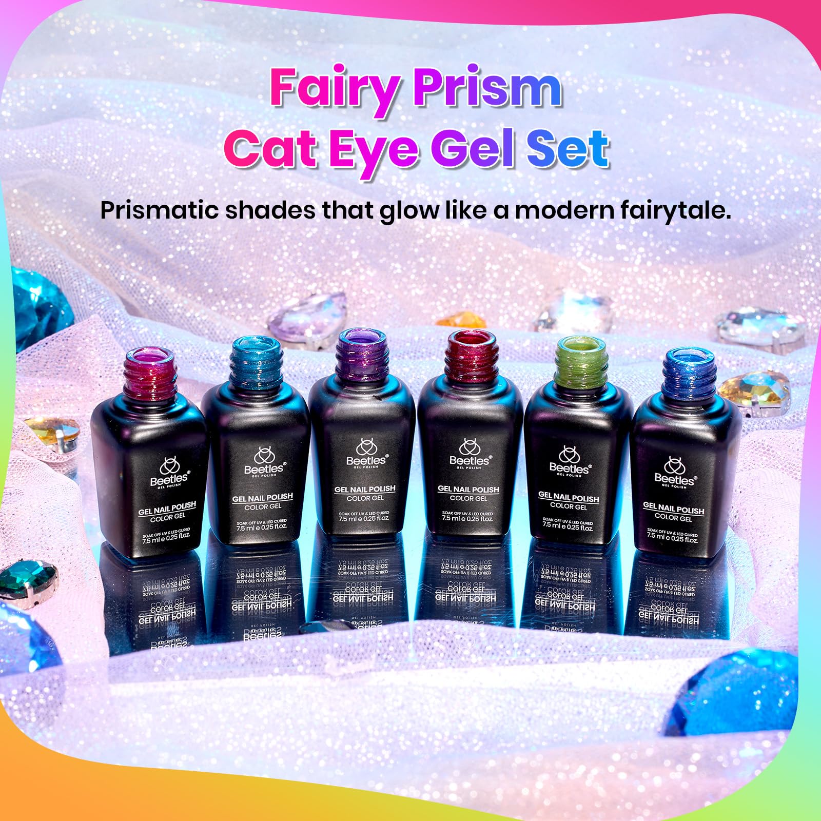 Beetles Fairy Prism Cat Eye Kit UV/LED compatible pour salon à domicile.