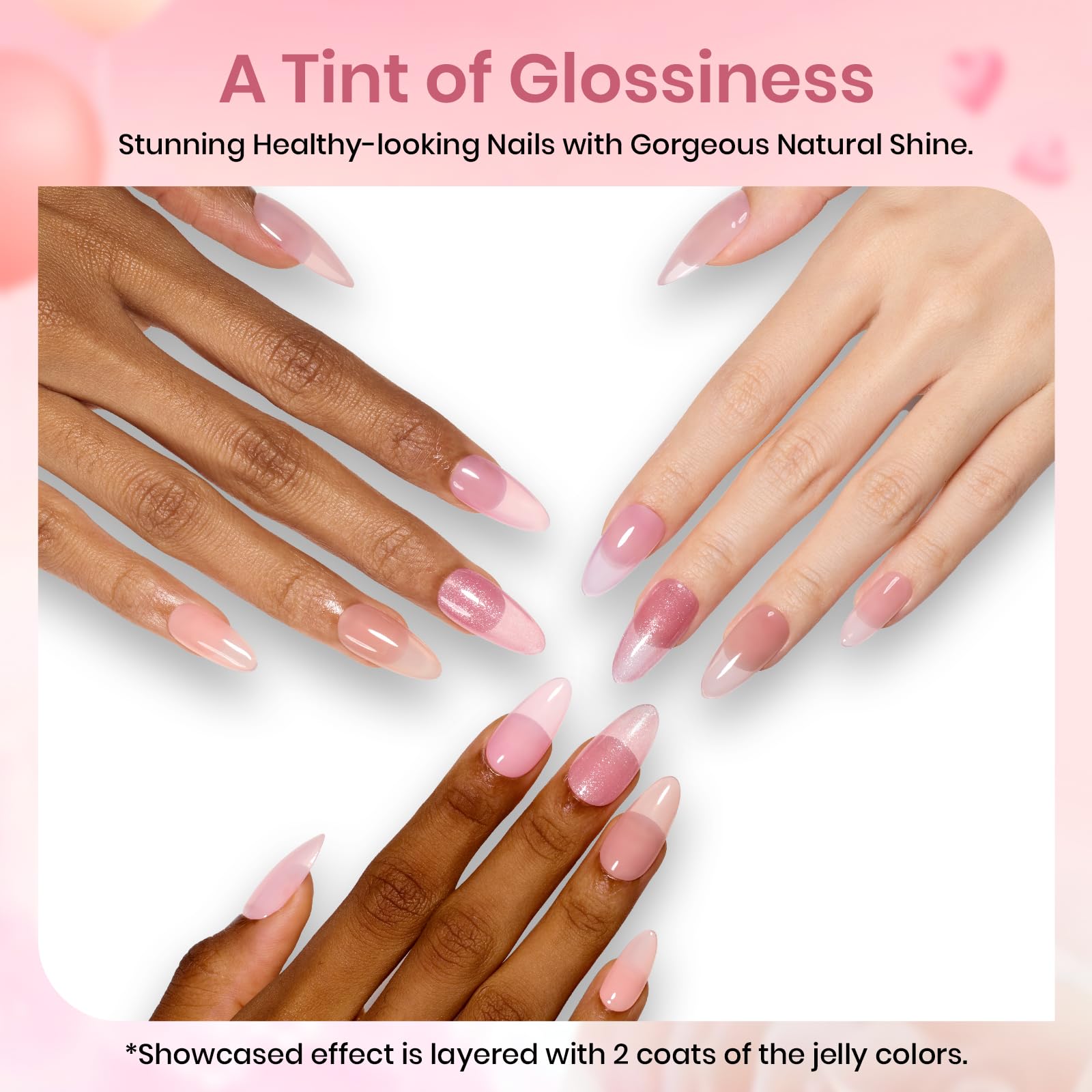 Beetles fini jelly rose nude, transparence délicate pour un effet subtil.