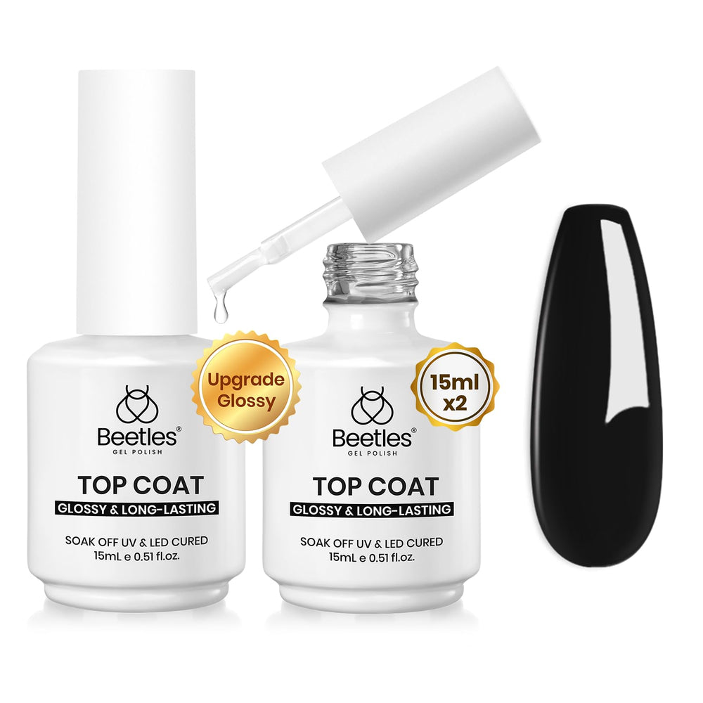Beetles Top Coat Extra Brillant – flacon et brillance longue durée sur les ongles