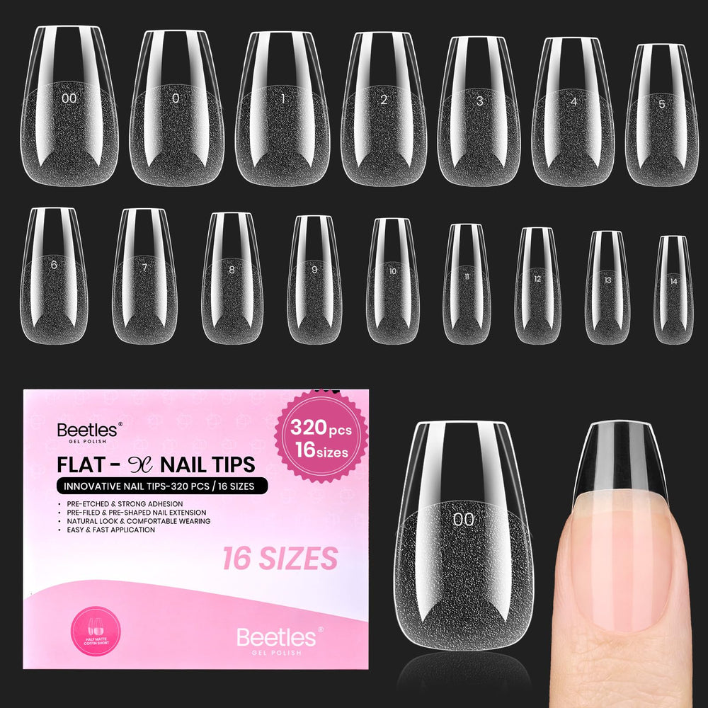 Beetles Flat-X: ongles coffins court, tenue durable et ajustement précis.