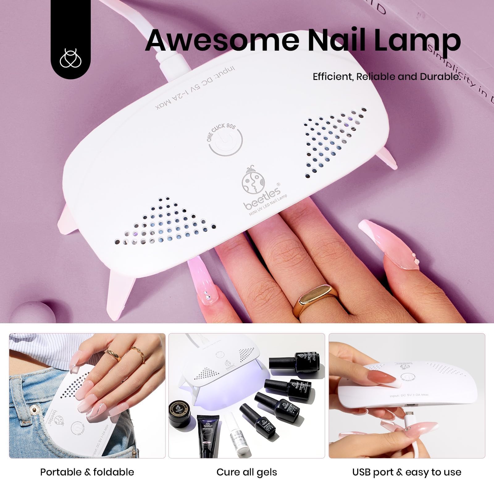 Beetles formes d’ongles doubles pour extensions propres et adaptées