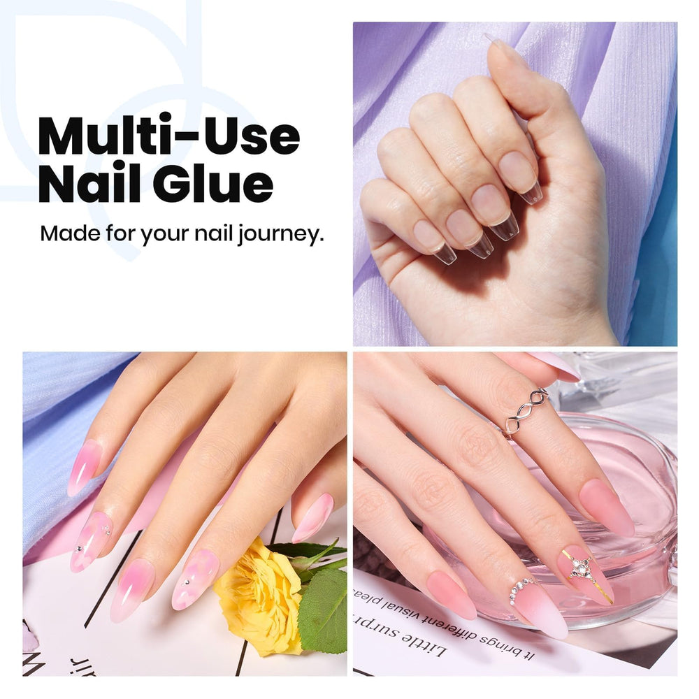 Beetles Colle Gel Ongles, formule douce adaptée peau sensible.