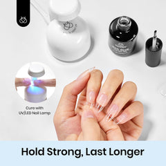 Beetles Gel Base Gel Extension Ongles, fondation solide pour extensions propres.