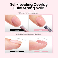 Beetles Gel Base Builder rose doux pour un overlay facile.