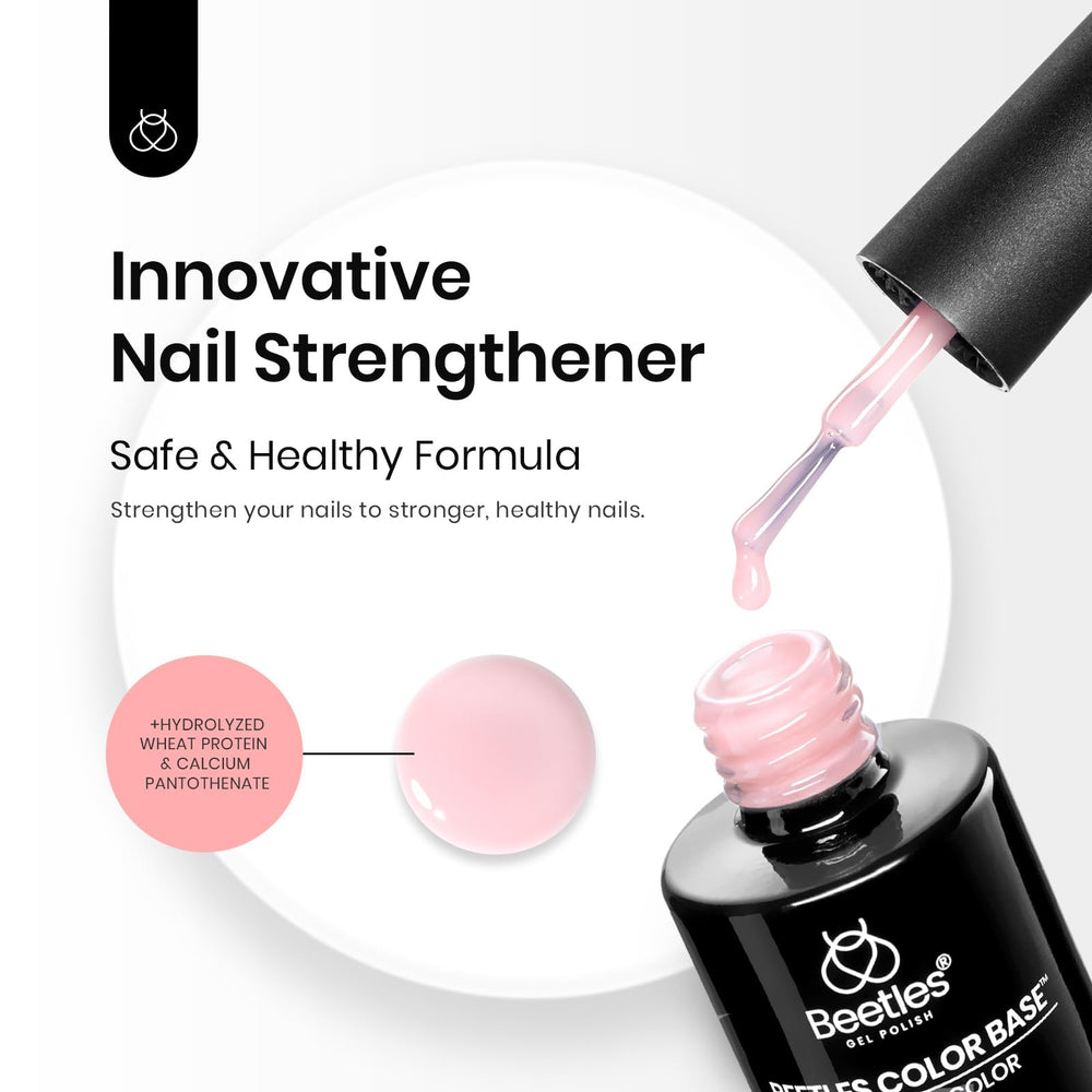 Beetles Gel Base Rose Nude, échantillon couleur nude pour une manucure française chic
