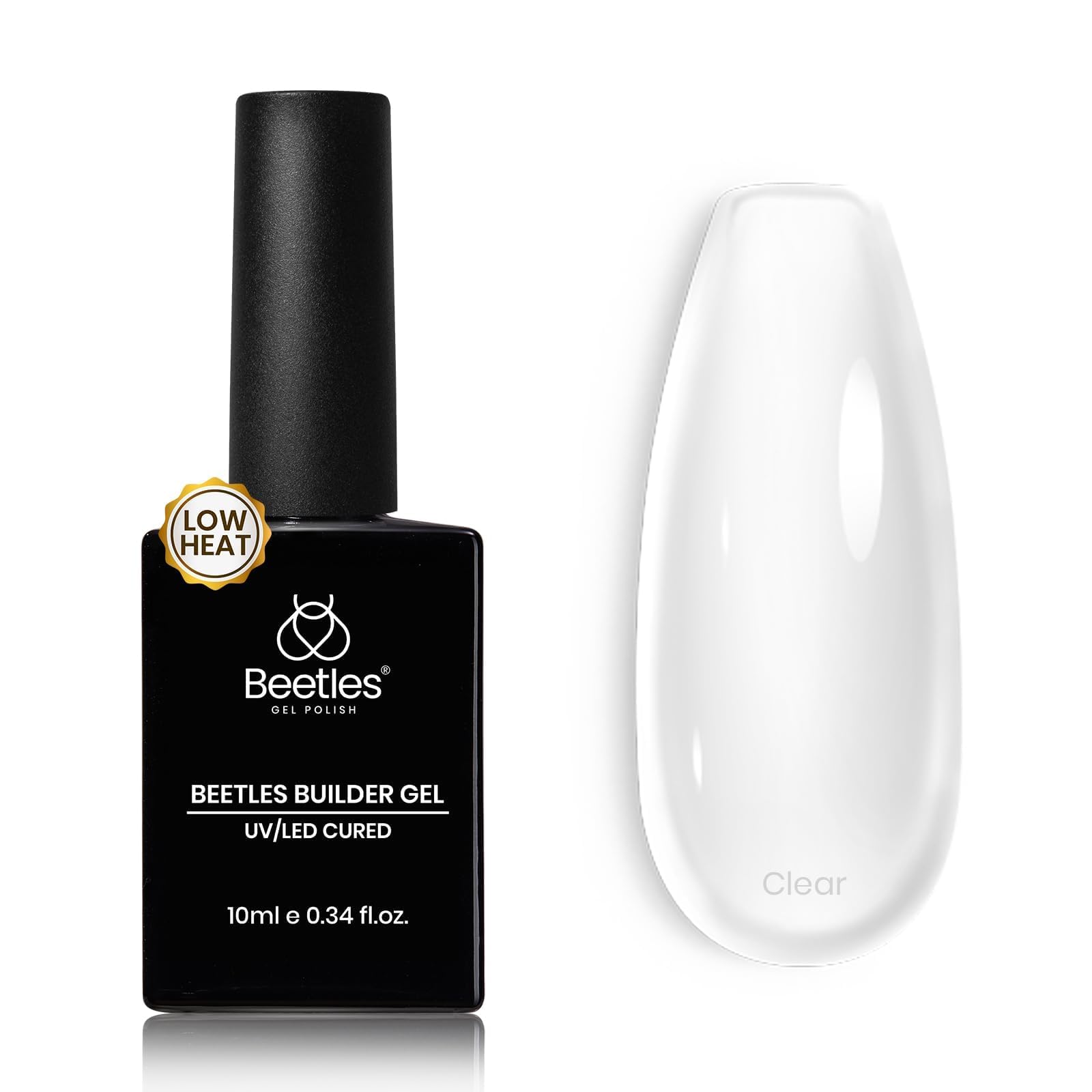 Beetles Gel Builder base applicatif: application douce sans chaleur pour ongles sensibles.