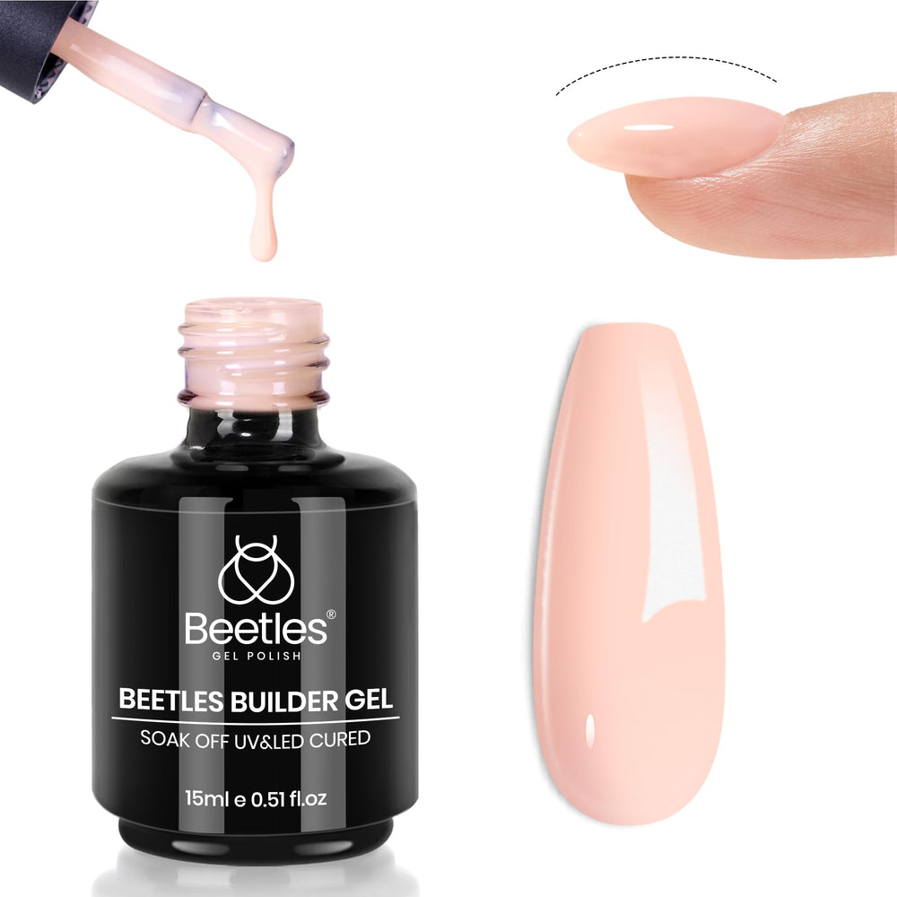 Beetles Gel Builder Bouteille Nude : flacon nude facilitant l’application et le rendu naturel.
