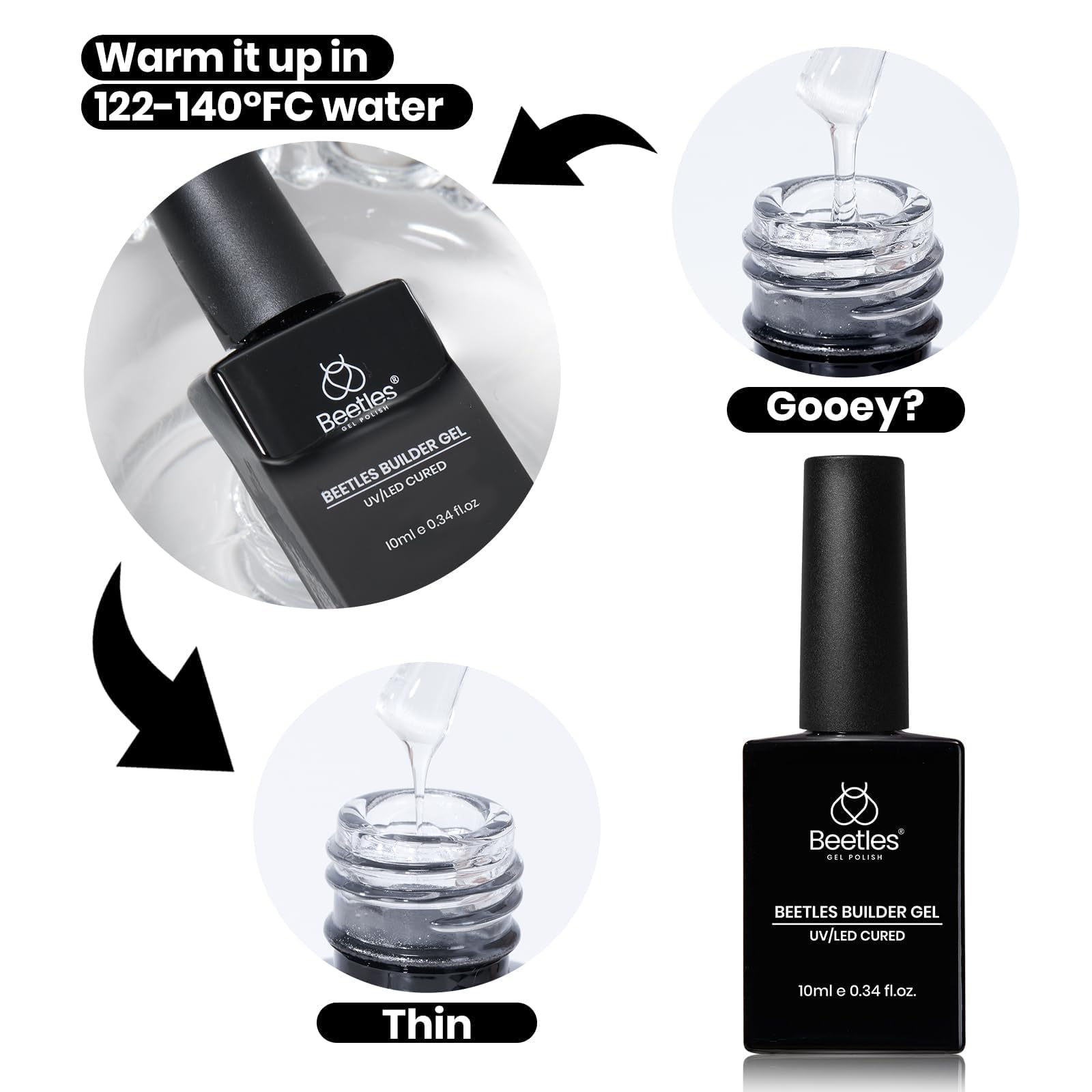 Beetles Gel Builder: gros plan sur ongles lisses et uniformes.