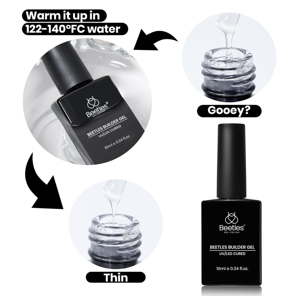 Beetles Gel Builder: gros plan sur ongles lisses et uniformes.