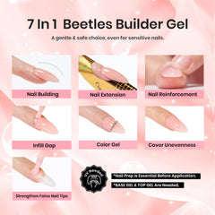 Beetles Gel Builder Pinceau Application : pinceau précis pour modeler l’arc et l’épaisseur.