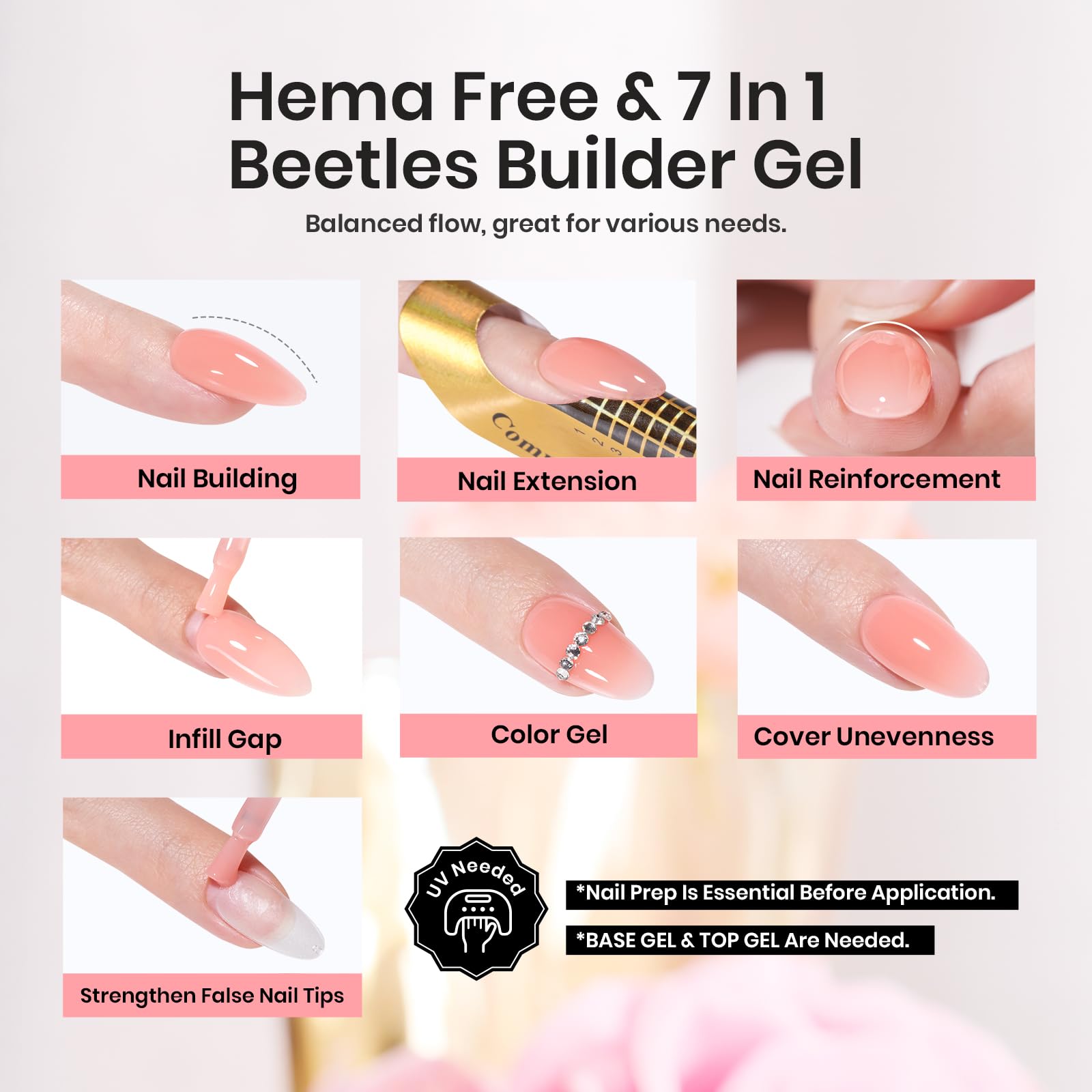 Beetles Gel Builder, propriétés auto-nivelantes facilitant l application