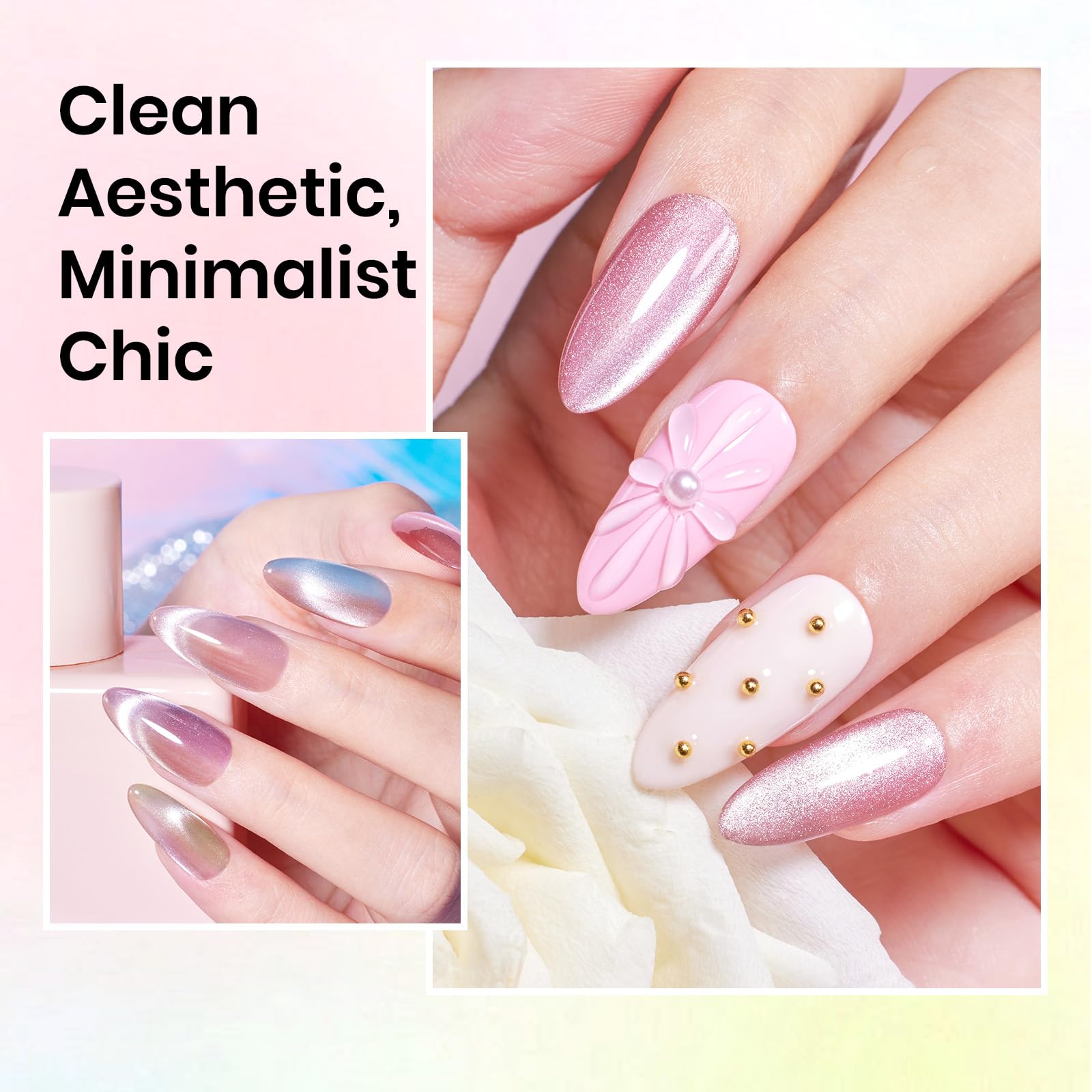 Beetles Gel Polish Cat Eye bleu pastel translucide pour une touche fraîche