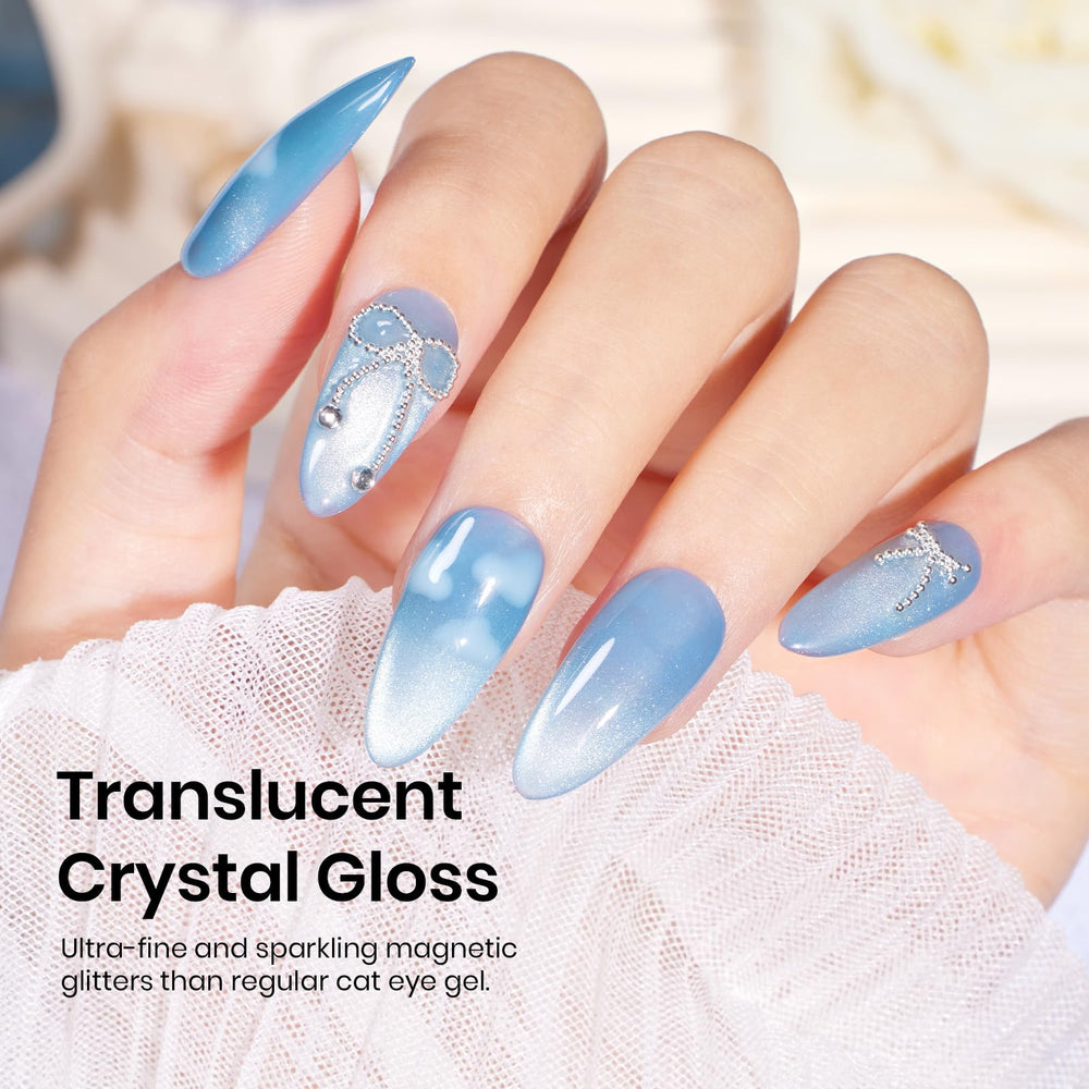 Beetles Gel Polish Cat Eye orange translucide pour des ongles lumineux