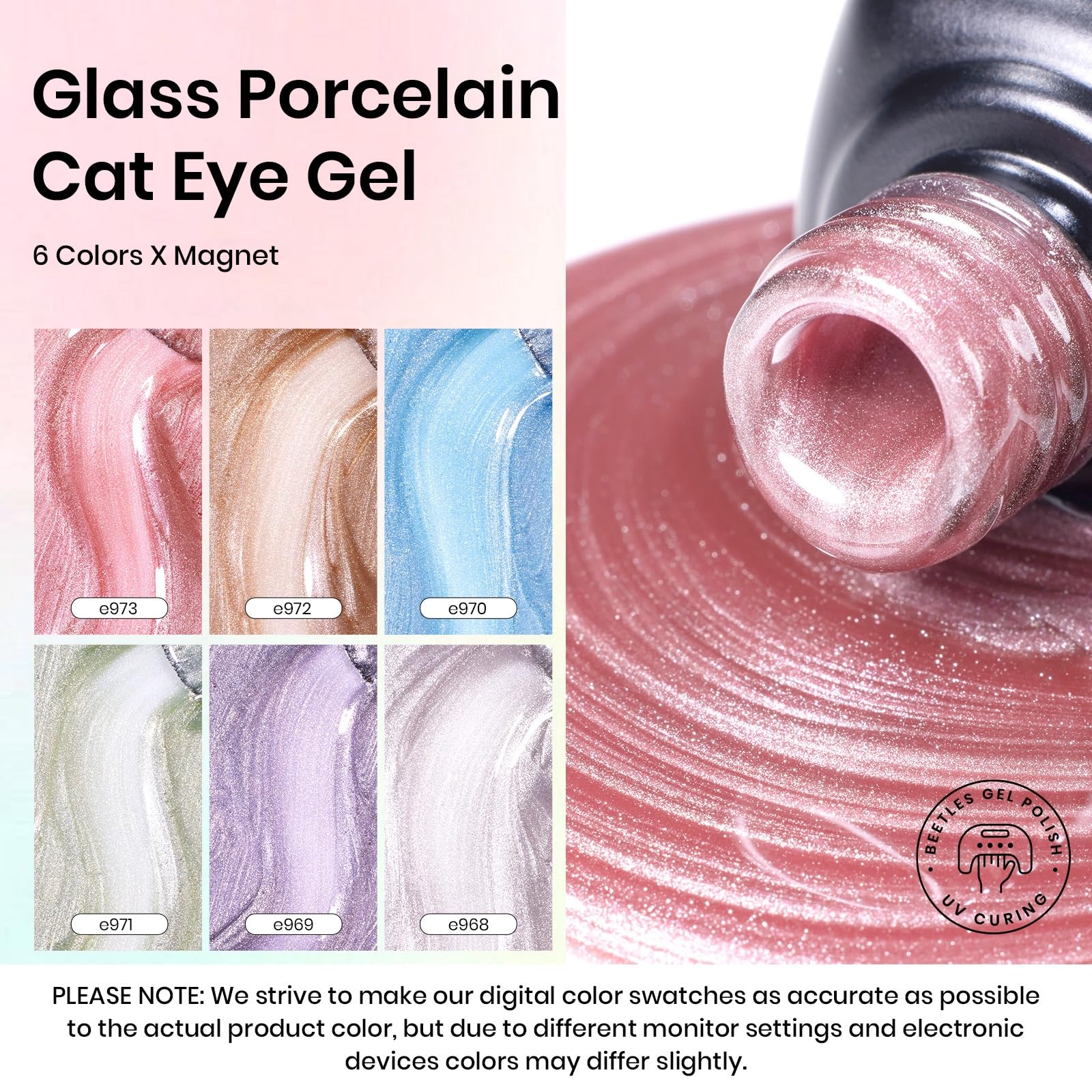 Beetles Gel Polish Cat Eye poudre magnetique incluse pour des motifs variés