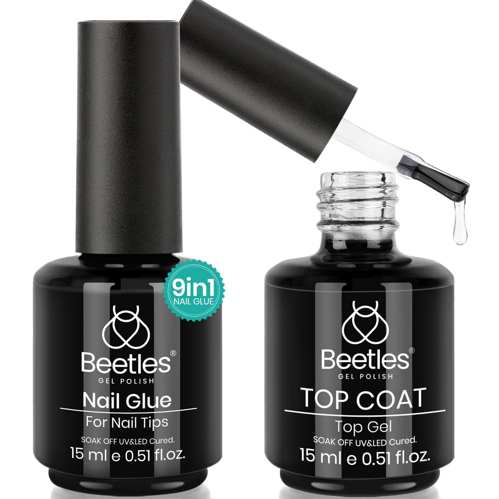 Beetles Gel Colle Ongles 15ml, fixation précise pour extensions durables et naturelles.