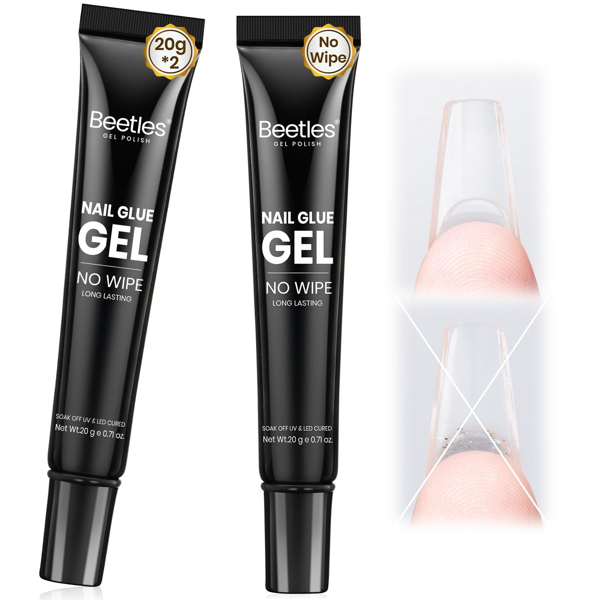 Beetles Gel Colle Ongles 20g: duo pratique et économique pour vos applications.