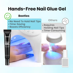 Beetles Gel Colle Ongles Application Contrôlée, texture moyenne, pose précise.