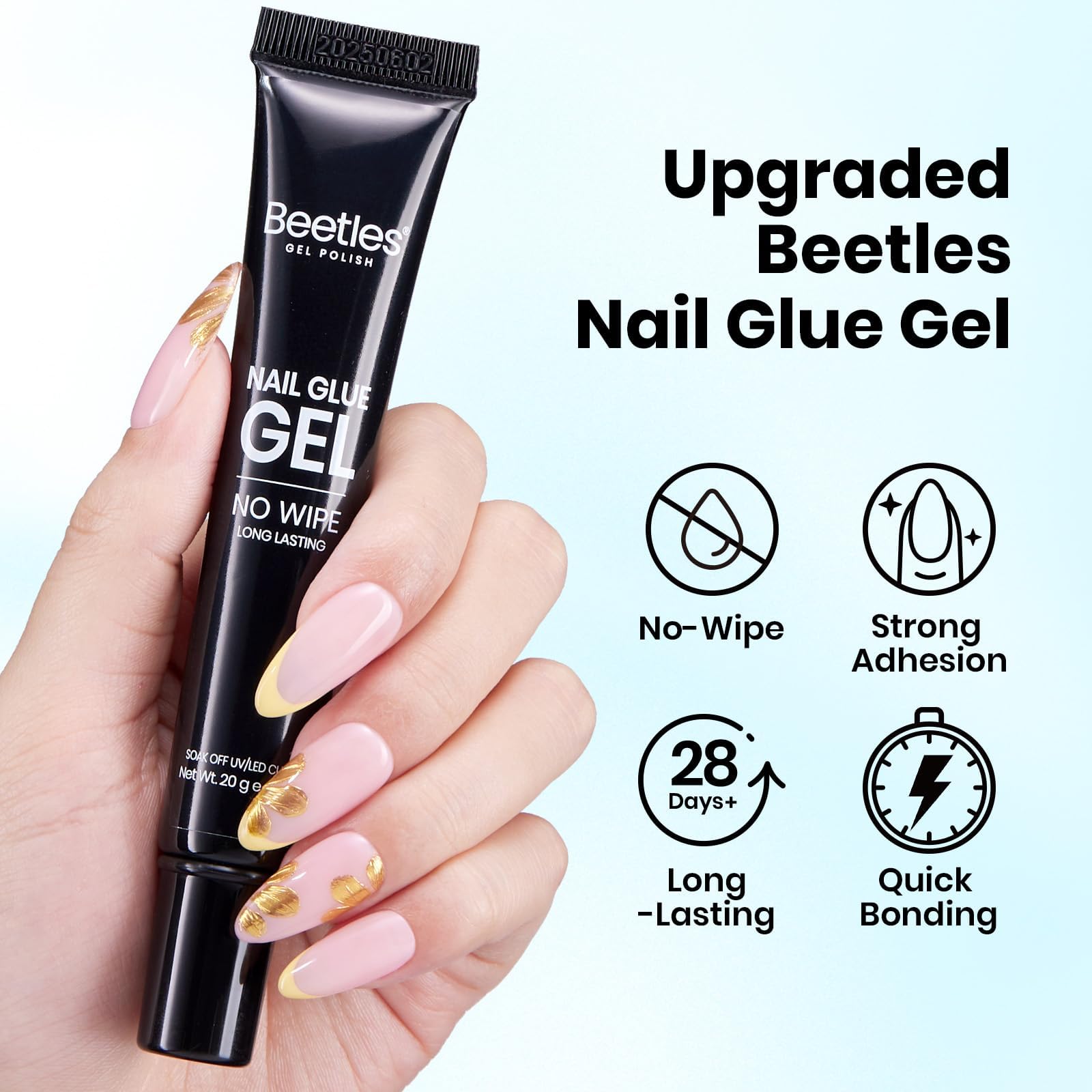 Beetles Gel Colle Ongles Base 3D Chrome: polyvalence pour designs créatifs.