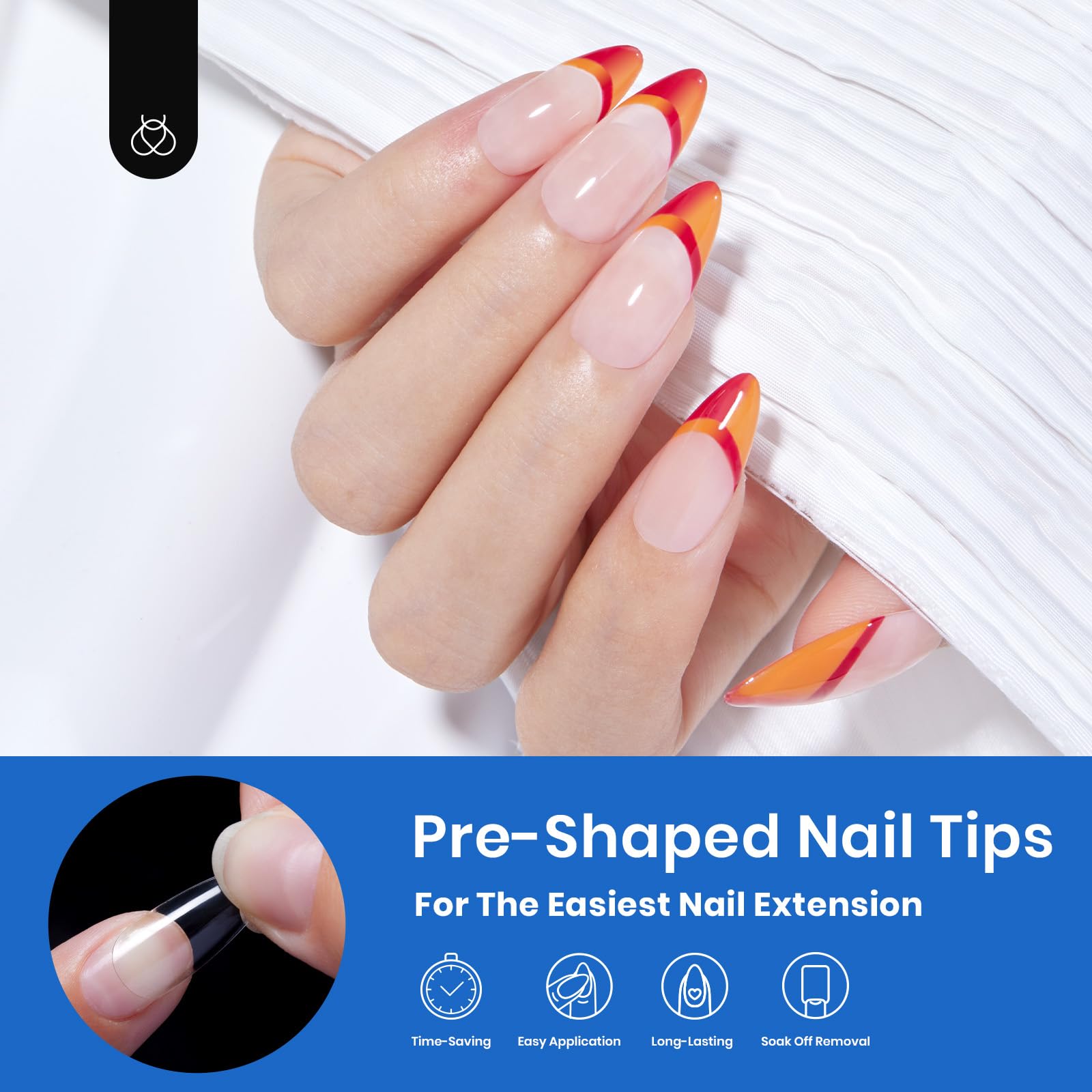 Beetles conseils d’ongles en gel, dix tailles différentes pour ajustement.