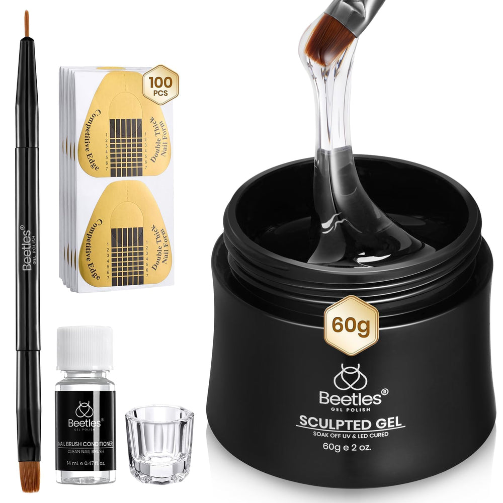 Beetles Gel Dur 8 en 1 dans son pot de 60 g, prêt pour extensions.