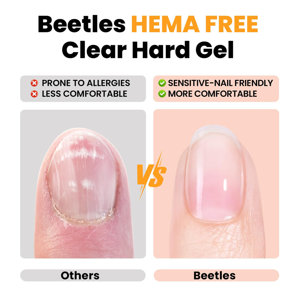 Beetles Gel Dur extension ongles, démonstration d’extension élégante et durable.