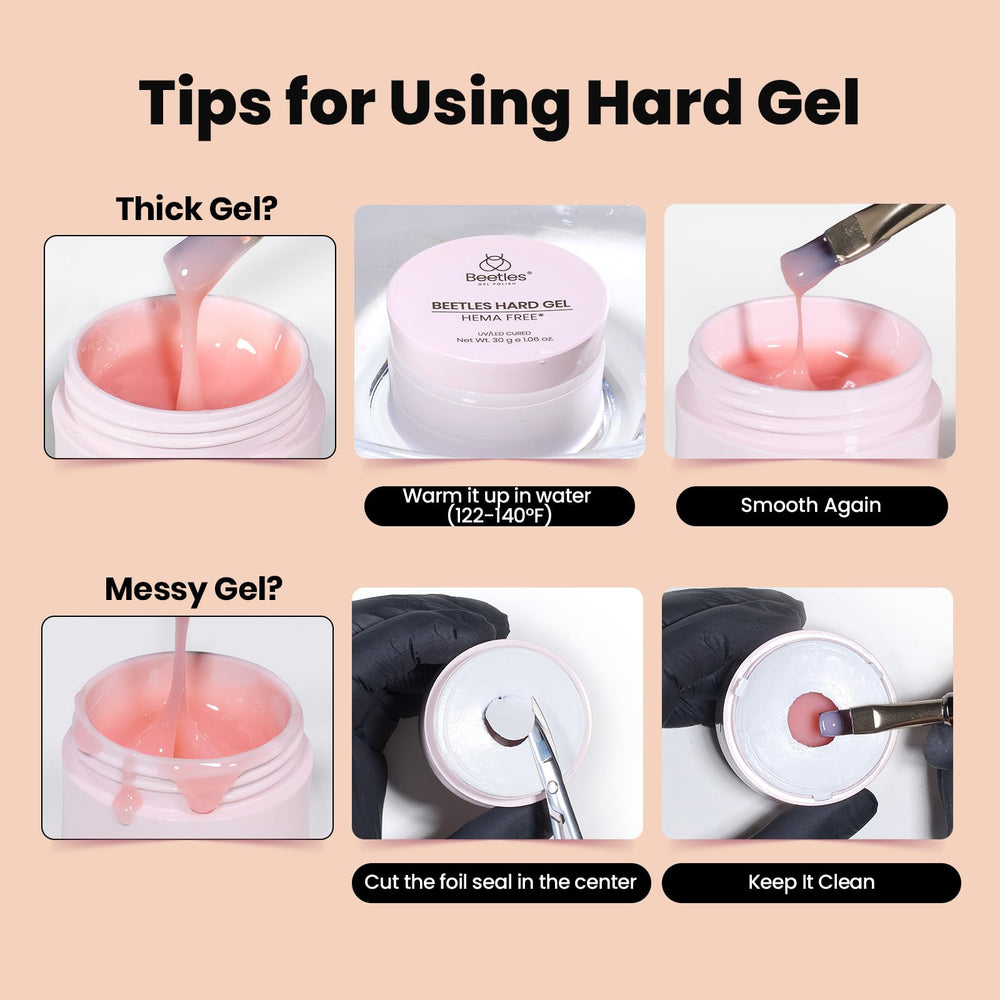 Beetles Gel Dur répare les ongles fins, utile pour renforcer et améliorer l’apparence.