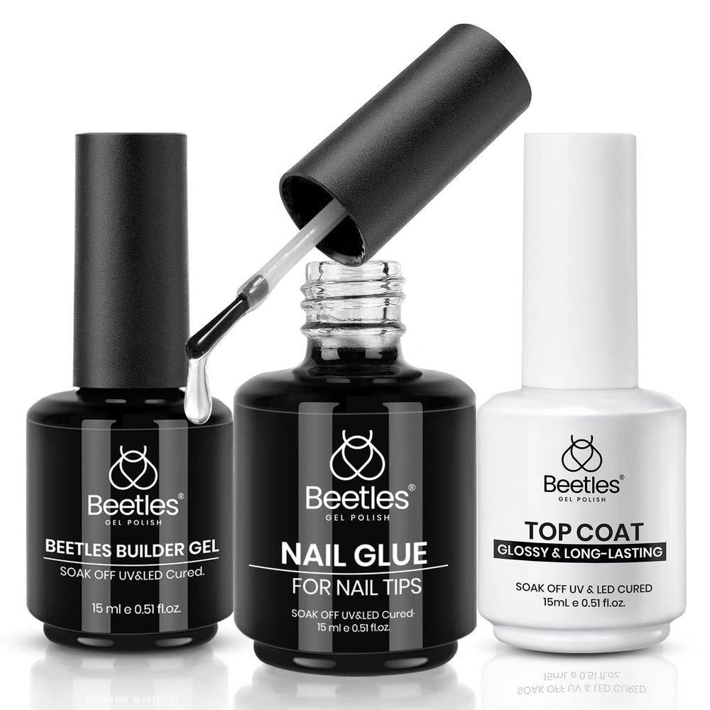 Beetles Gel Ensemble Ongles Colle 15ml – précision et adhérence pour une pose fiable.
