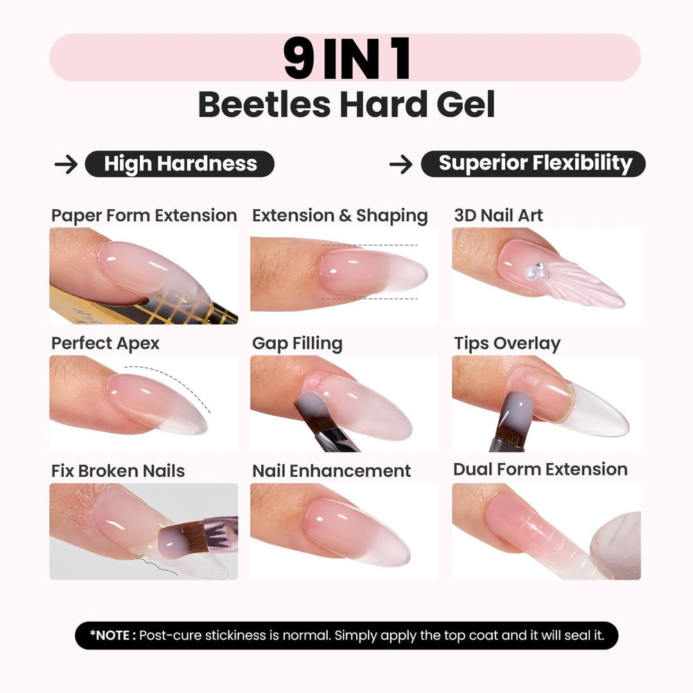 Beetles Gel Hard Rose Dusk, extension d'ongles avec sculpture fiable.
