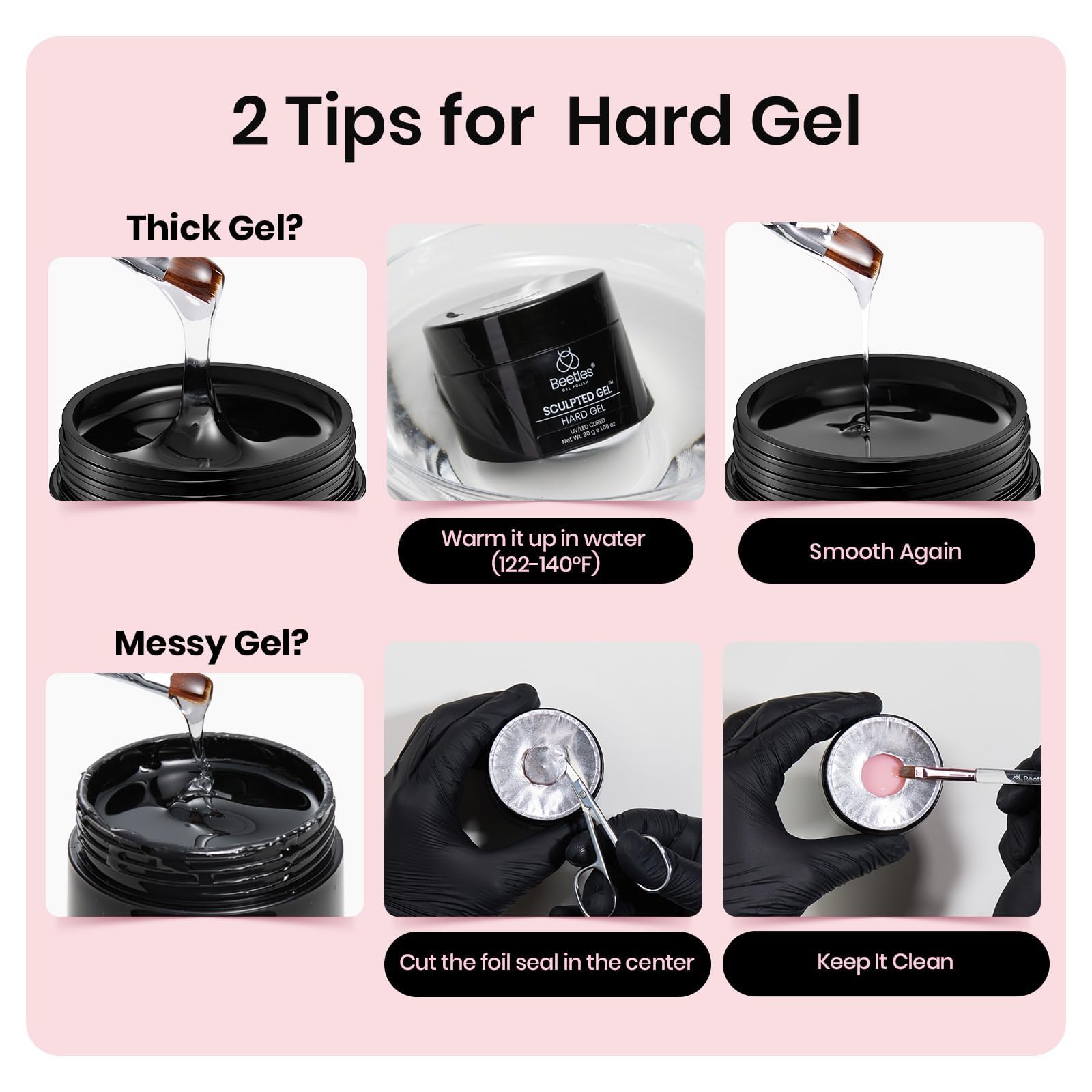 Beetles Gel Hard Rose Dusk, finition brillante et tenue longue durée.