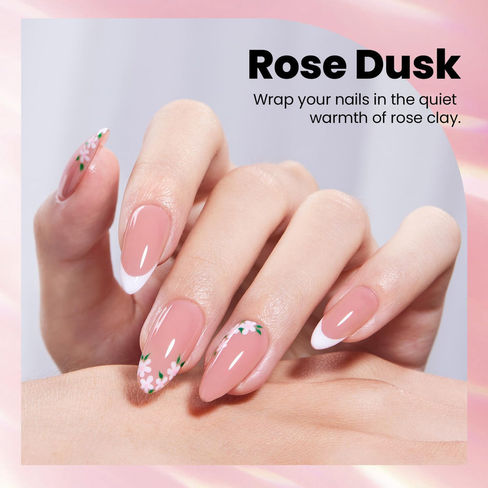 Beetles Gel Hard Rose Dusk, mélange de paillettes pour un look glamour.