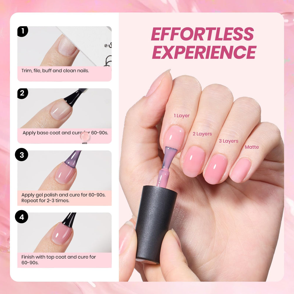 Beetles Gel Jelly Nude Pink – application en couches pour effet jelly.