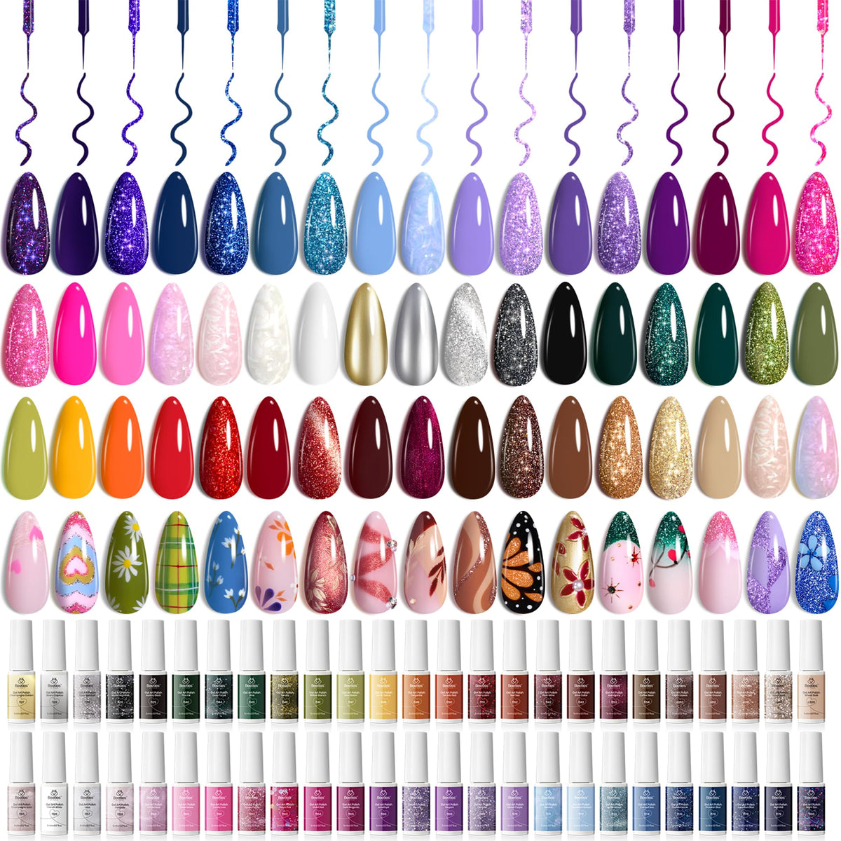 Beetles Gel Liner ensemble de 50 couleurs pour des ongles variés