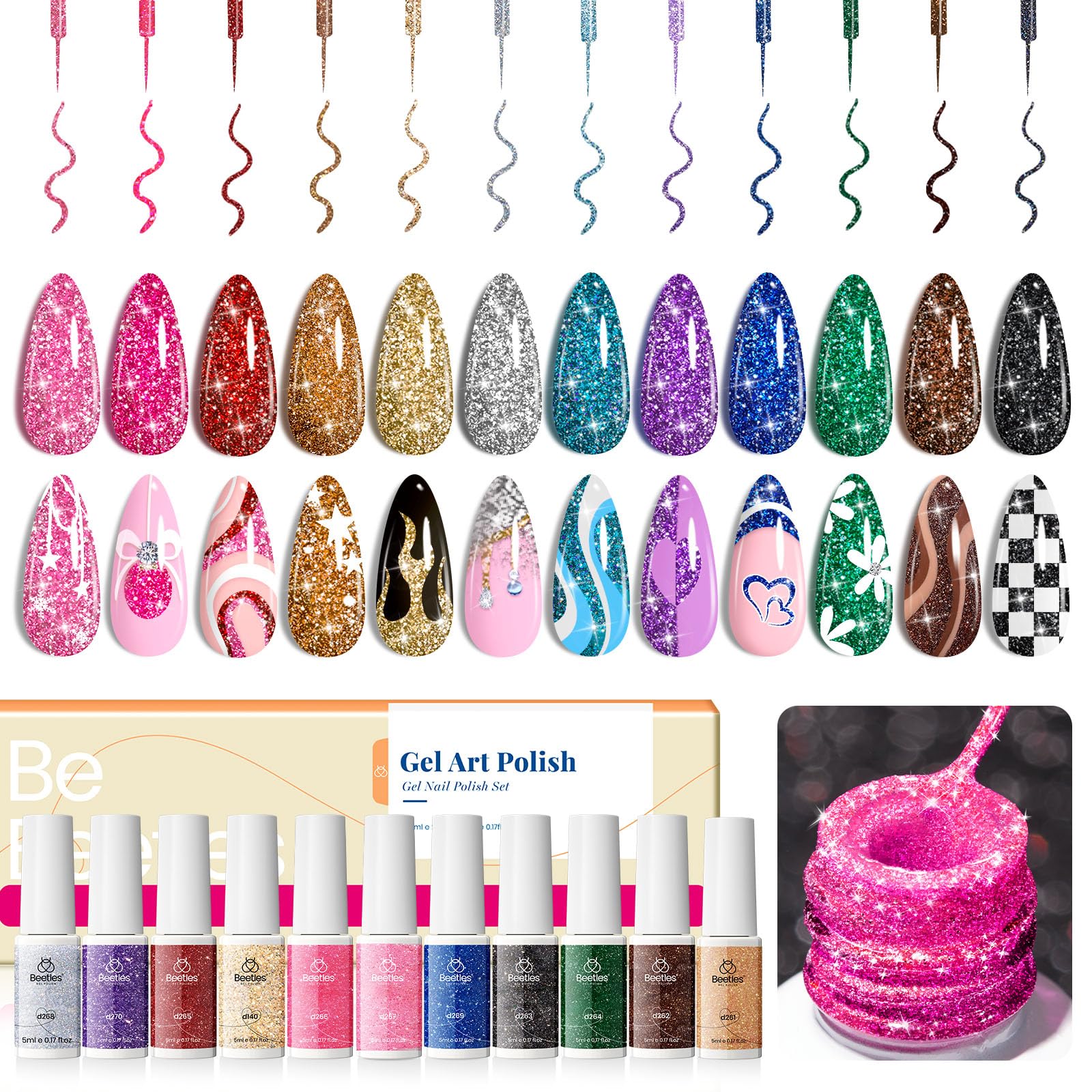 Beetles Gel Liner Polish Diamants Reflechissants: reflets scintillants pour ongles glamour