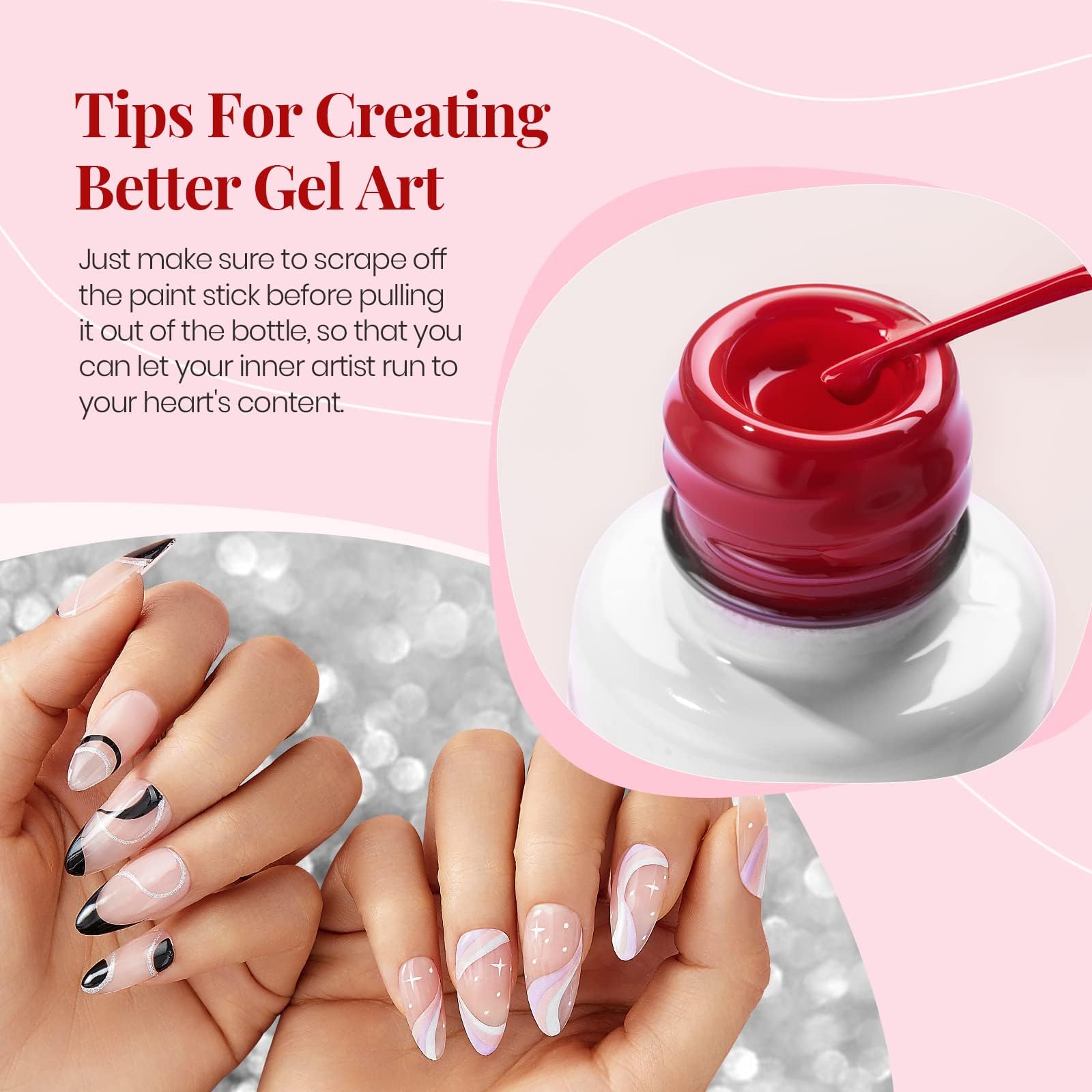 Beetles Gel Liner permet des traits squiggles précis pour nail art.