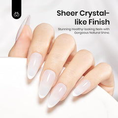 Beetles Gel Milky White avec couche supérieure sans essuyage pour brillance.