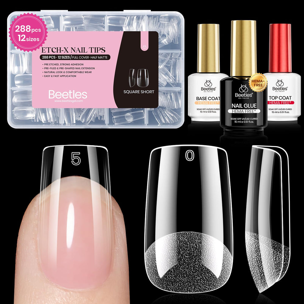 Beetles Gel Nail Kit Etch-X coffret complet, prêt à l’emploi pour ongles impeccables.