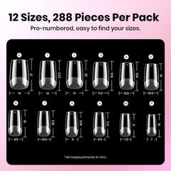 Beetles Gel Nail Kit Etch-X, 12 tailles, adaptation naturelle et rapide.