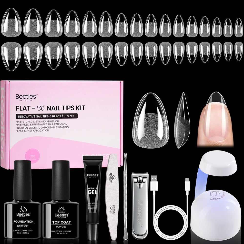 Beetles Gel Nail Kit Flat-X ensemble extensions pour ongles, pratique à domicile.