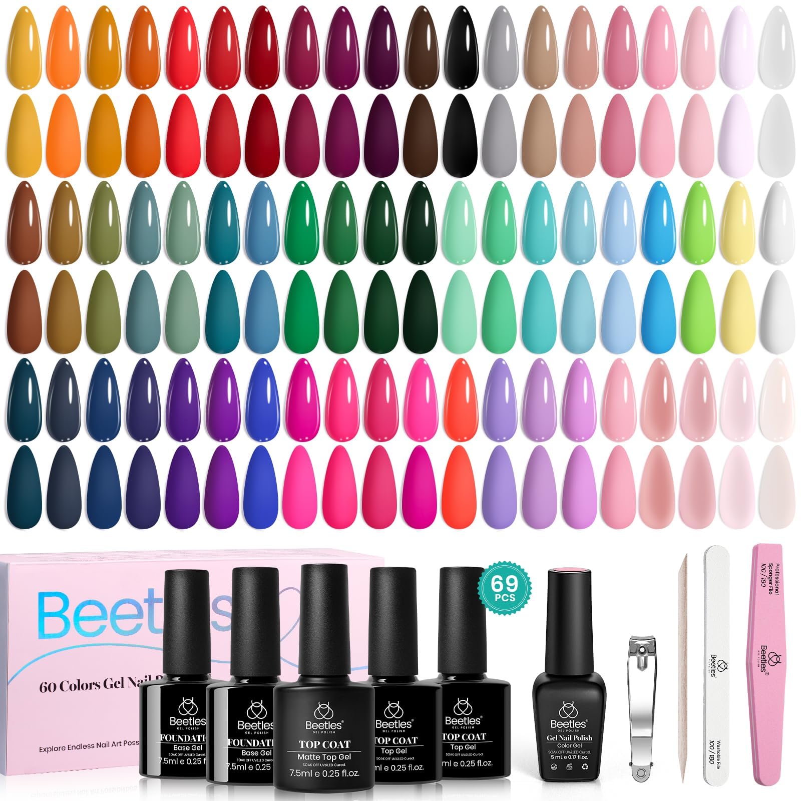 Beetles Gel Polish : ensemble émotionnel avec 60 couleurs pour varier votre style.