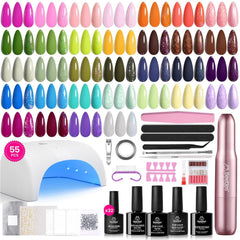 Beetles Gel Polish Kit avec lampe UV pour séchage rapide et finition brillante.
