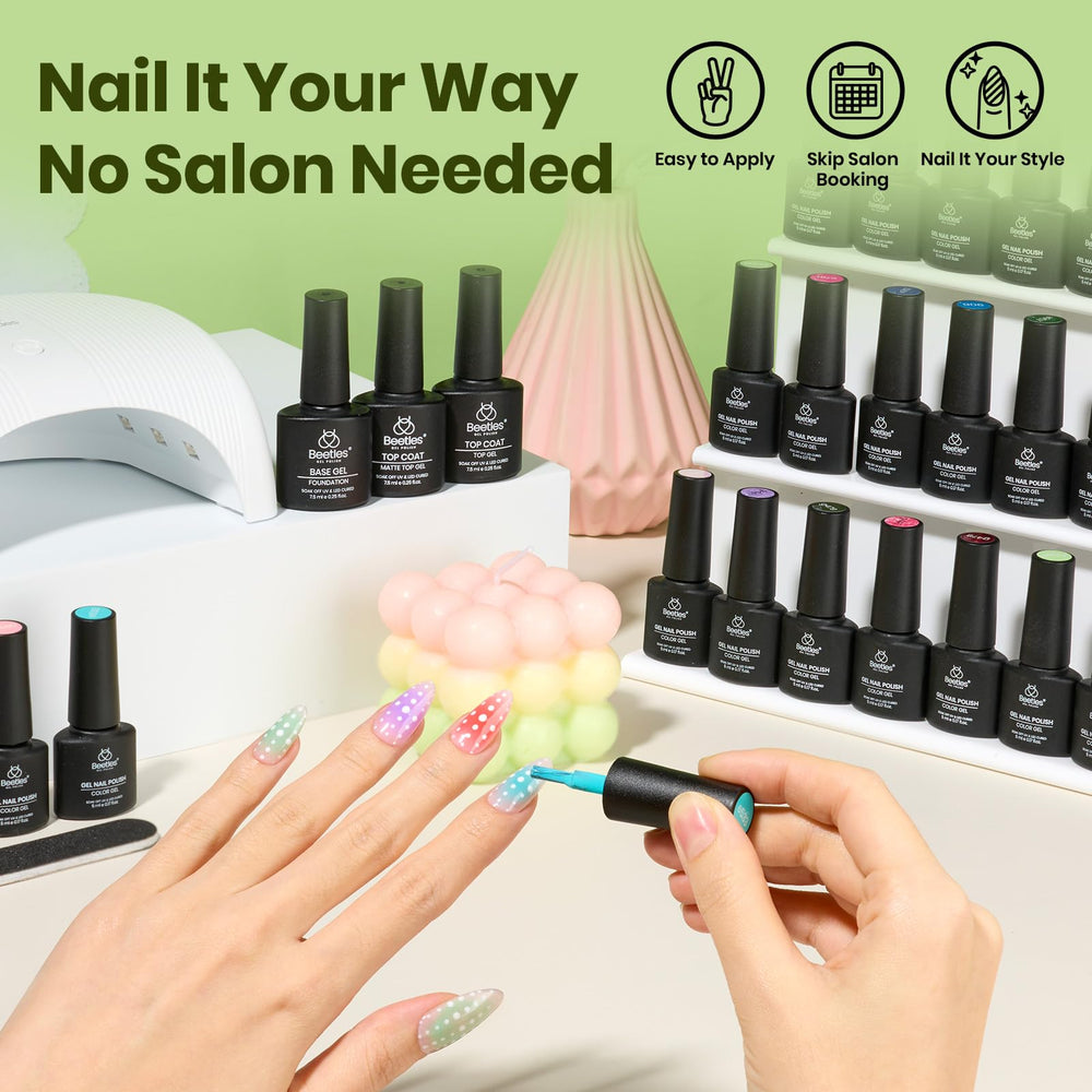 Beetles Gel Polish Kit outils complets pour une manucure maison.