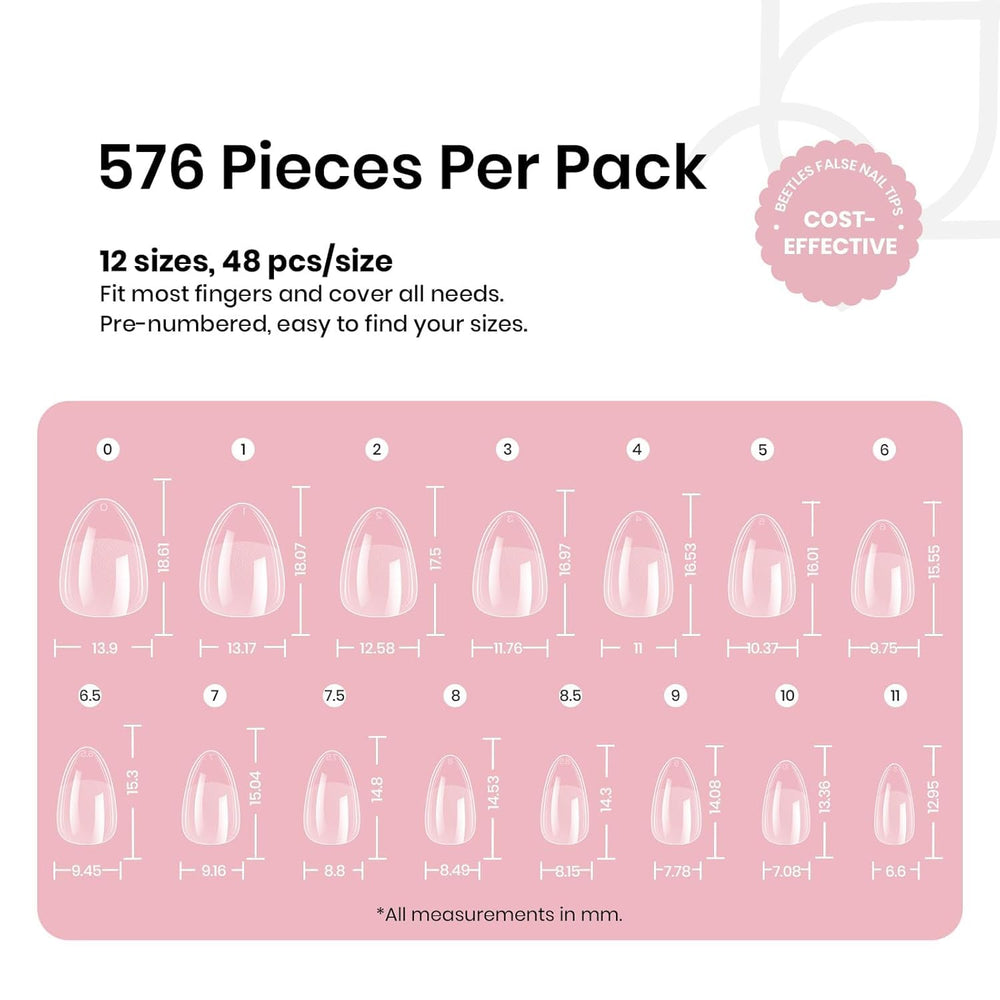 Beetles Gel Nail Tips bord fin pré-taillage pour une pose précise