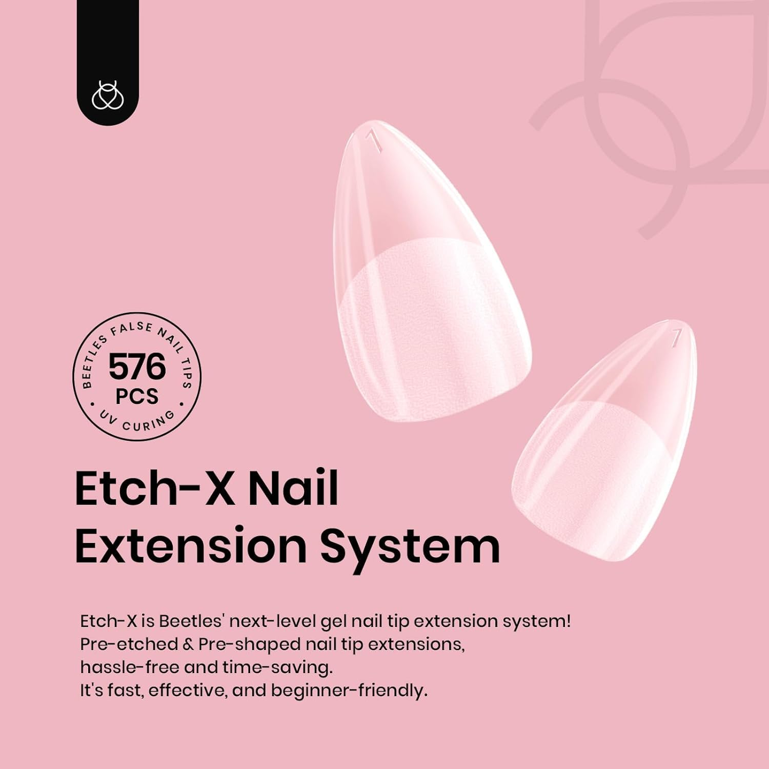 Beetles Gel Nail Tips bord fin demi-mat pour maniabilité rapide