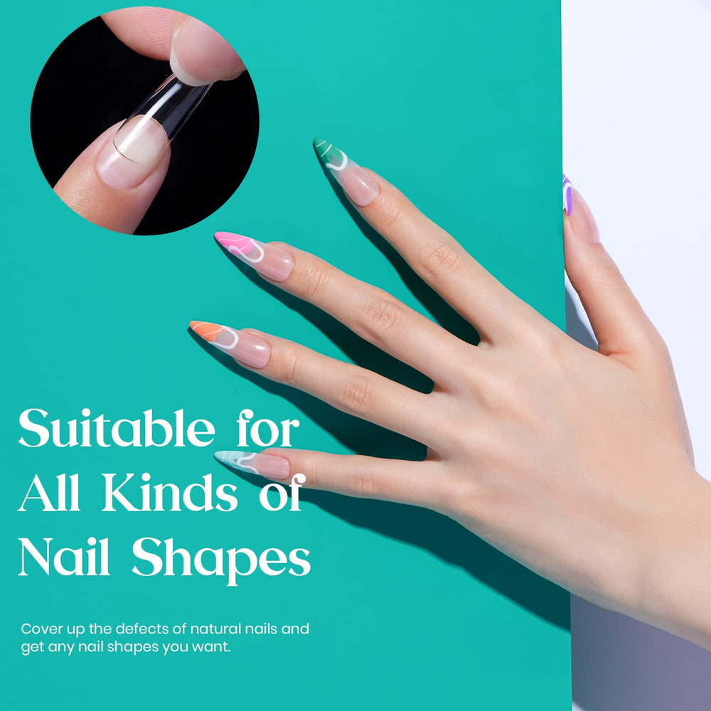 Beetles Gel Nail Tips clair, 500 pièces et 10 tailles pour tous les doigts.