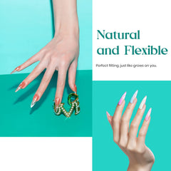 Beetles Gel Nail Tips clair, tailles numerotees 0-9 pour un ajustement précis.