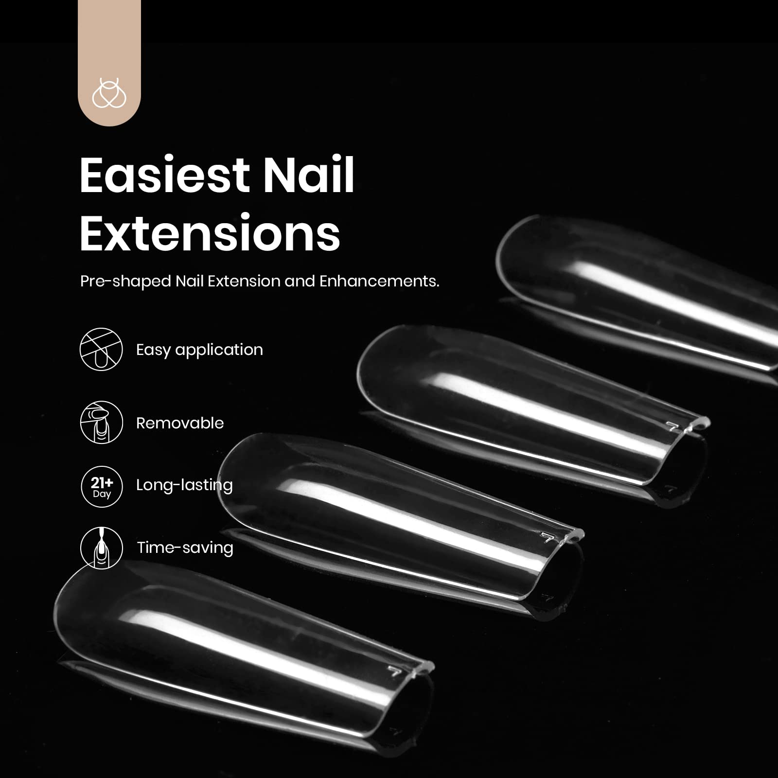 Beetles Gel Nail Tips embouts préformés clair pour pose rapide